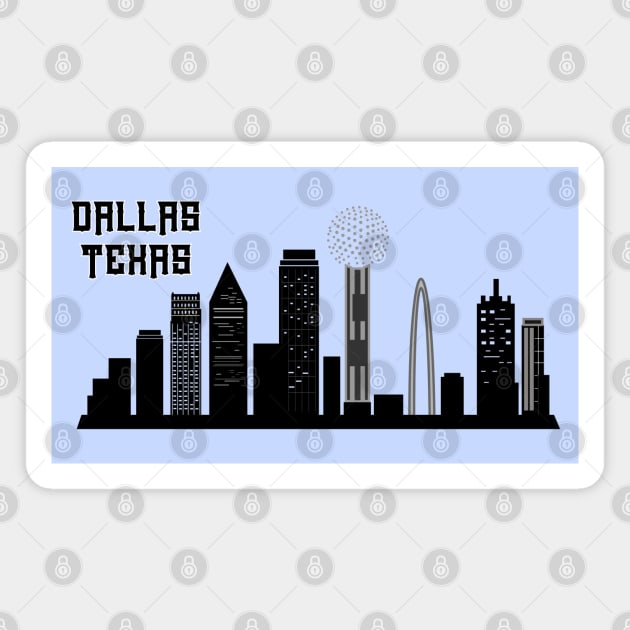 Dallas Texas skyline Magnet by Travellers